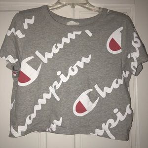 Champion Logo crop tee